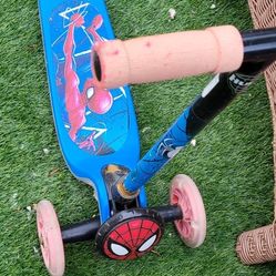 Kids spider man scooter