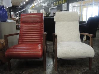 Whittemore-Sherrill Red Leather Mid-Century Arm Chair