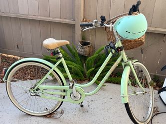 Mint Green Cruiser Bike with Basket