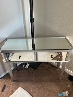 Hollywood Regency Mirrored Console Table / Entryway Vanity