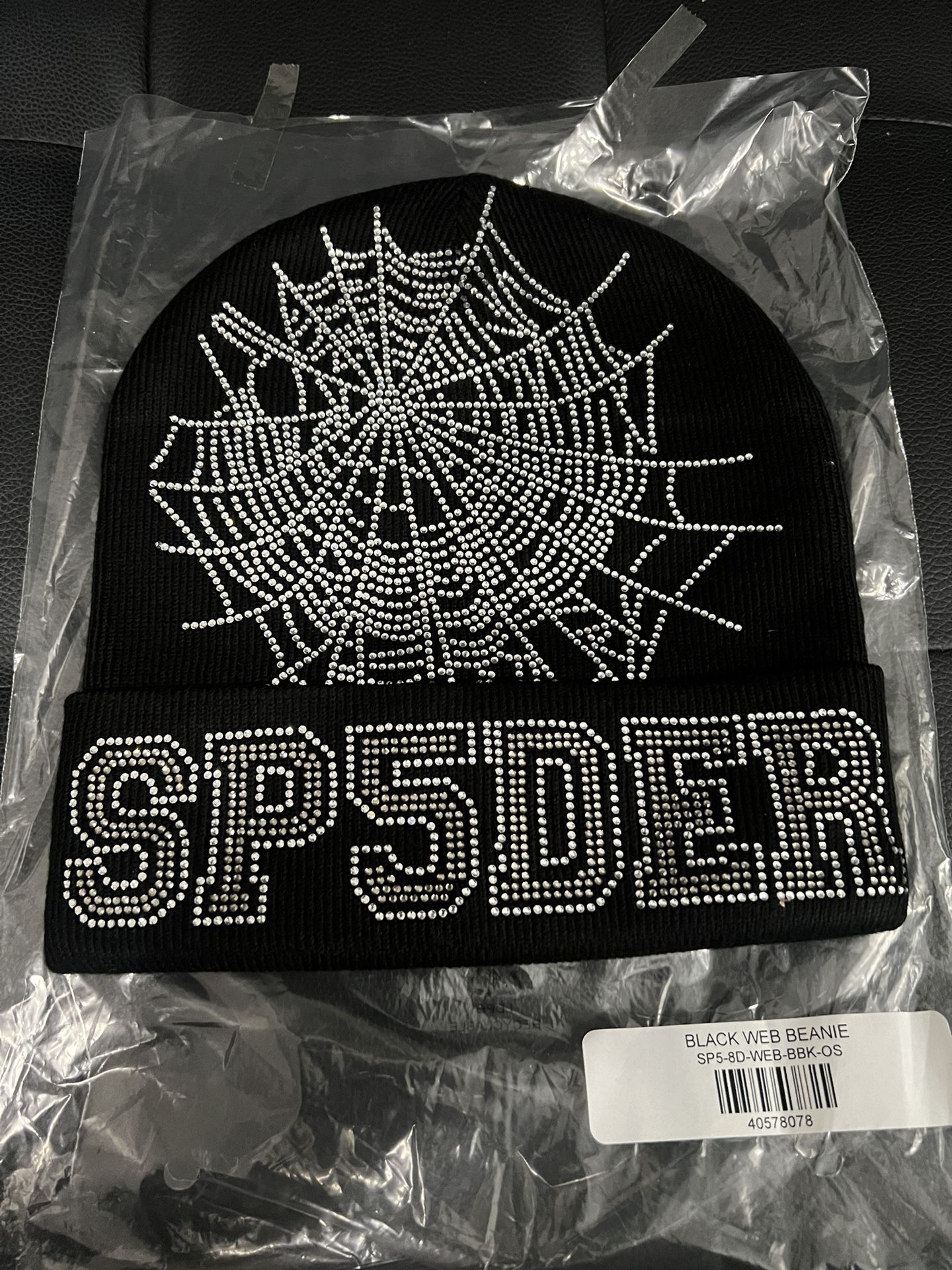 SP5DER Worldwide x Young Thug Black Web Beanie One Size NWT