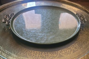 Green Enamel Metal Tray