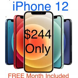 Apple iPhone 12 Sale $244 Free Month Included 