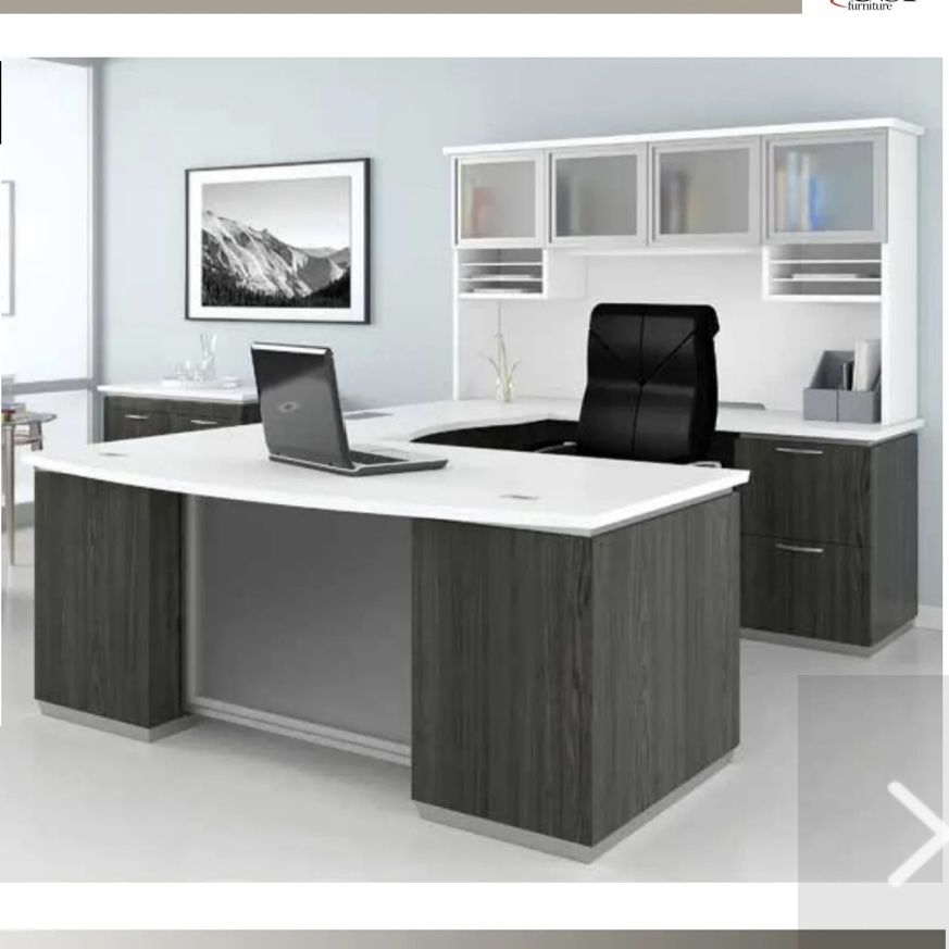 U Shaped Desk With Hutch Office Furniture