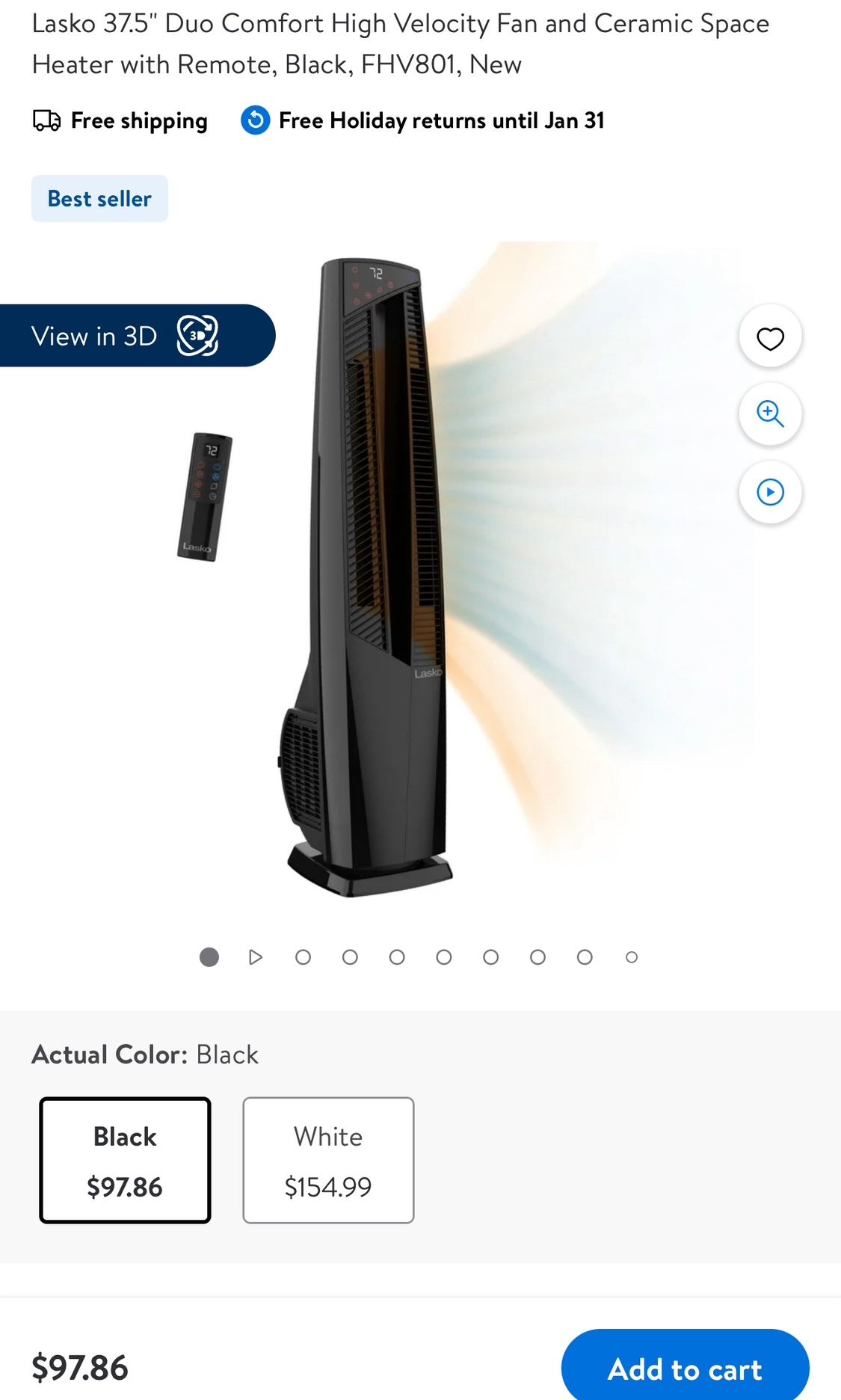 Heater Lasko Grande 1500 W Ceramica Silencioso