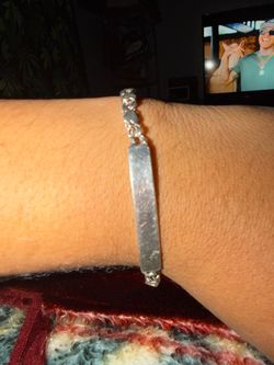 Silver I’d bracelet heart