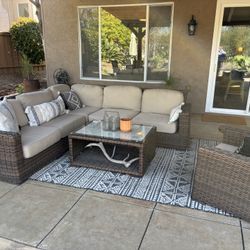 Outdoor Wicker Coffee Table – Glass Top Included