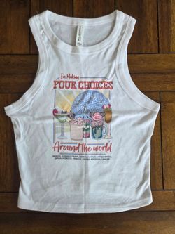"I'm Making Pour Choices" Epcot Drink Around The World Womens Small Tank Top