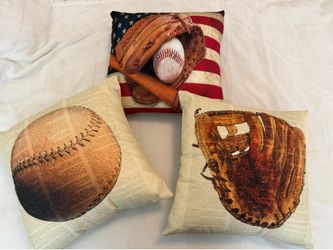Baseball throw Pillows - SET OF 3