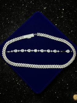 10’mm 20 Inch 925 Silver Vvs Moissanite Cuban Link Chain