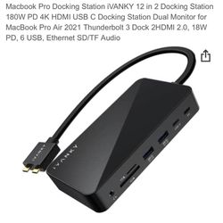  USB C Docking Station Dual Monitor for MacBook Pro/Air