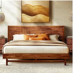Queen Platform Bed Frame Solid Wood