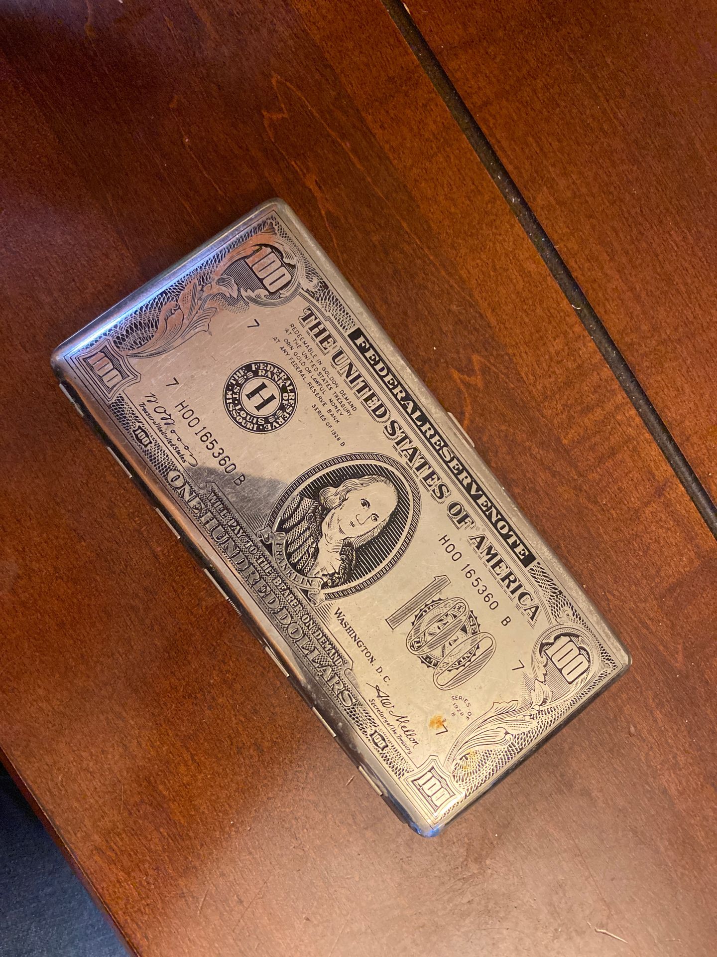 vintage tin wallet