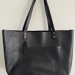 Black Portland Leather Goods Tote