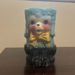 American Bisque  French Poodle Cookie Jar Blue And Black 1959 - No Lid See Pics