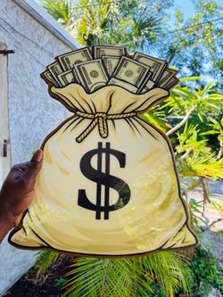 Handmade resin money bag, wall art decor Handmade, resin moneybag wall art decor