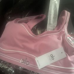 Alo Yoga pink Heart Throb Bra 