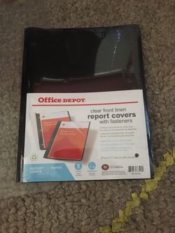Office Depot Clear Front Linen Report Covers With Fasteners Black