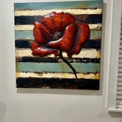 Large Metal Flower Wall Art 32”
