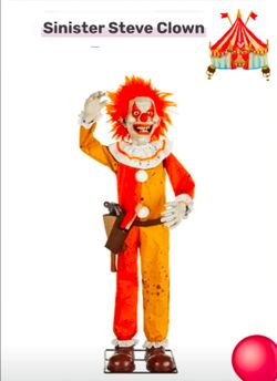 4.5 ft Animated LED Sinister Steve Halloween Animotronic