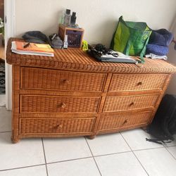 Rattan Dresser Vintage 