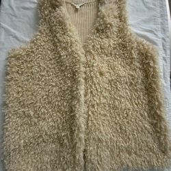 Tara Sky Sherpa cream loop knit sweater vest  size 2X  20-22w