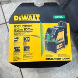 DEWALT 100 ft. Green Self-Leveling Cross Line Laser Level with (3) AA Batteries & Case