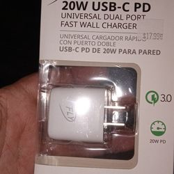 Brand New Factory Sealed 20W USB-C PD universal Dual Port Fast Wall Charger Deal