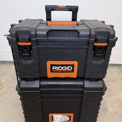 Pro Gear System Stackable Durable Tool Box Storage With Heavy Duty Latches and Handles