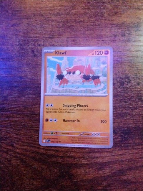 Klawf 090/159 Pokémon Card In Mint Condition