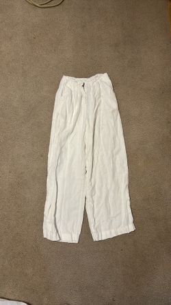 Womens 100% Linen Pants Wide Leg High Waist Casual Summer Beach Travel Vacation Lightweight Straight Trousers eur34 us 2