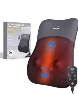 New Back Massager with Heat for Pain Relief Deep Tissue, Ultrathin 4D Shiatsu Lower Back Massager, Chair Back Massager for Home Office, Gifts for Wome