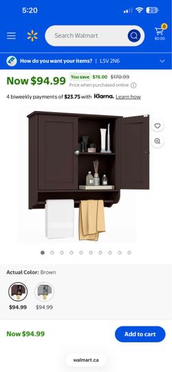 Wall mounted medicine cabinet with towel bar - new open box