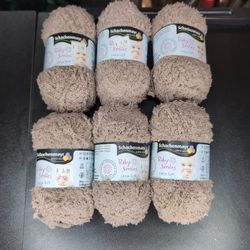 Lot Six Skeins Of Soft Baby Yarn Beige Blanket