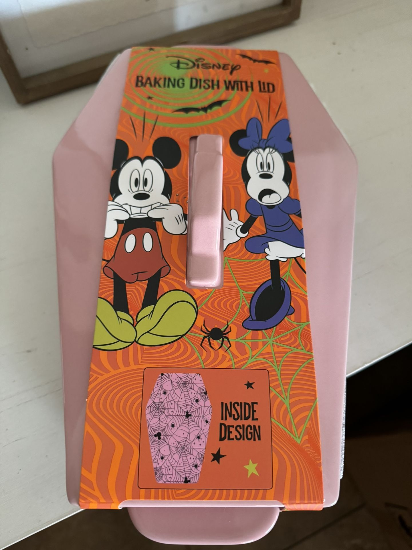 Disney Halloween Pink Coffin Baking Dish W/ Lid