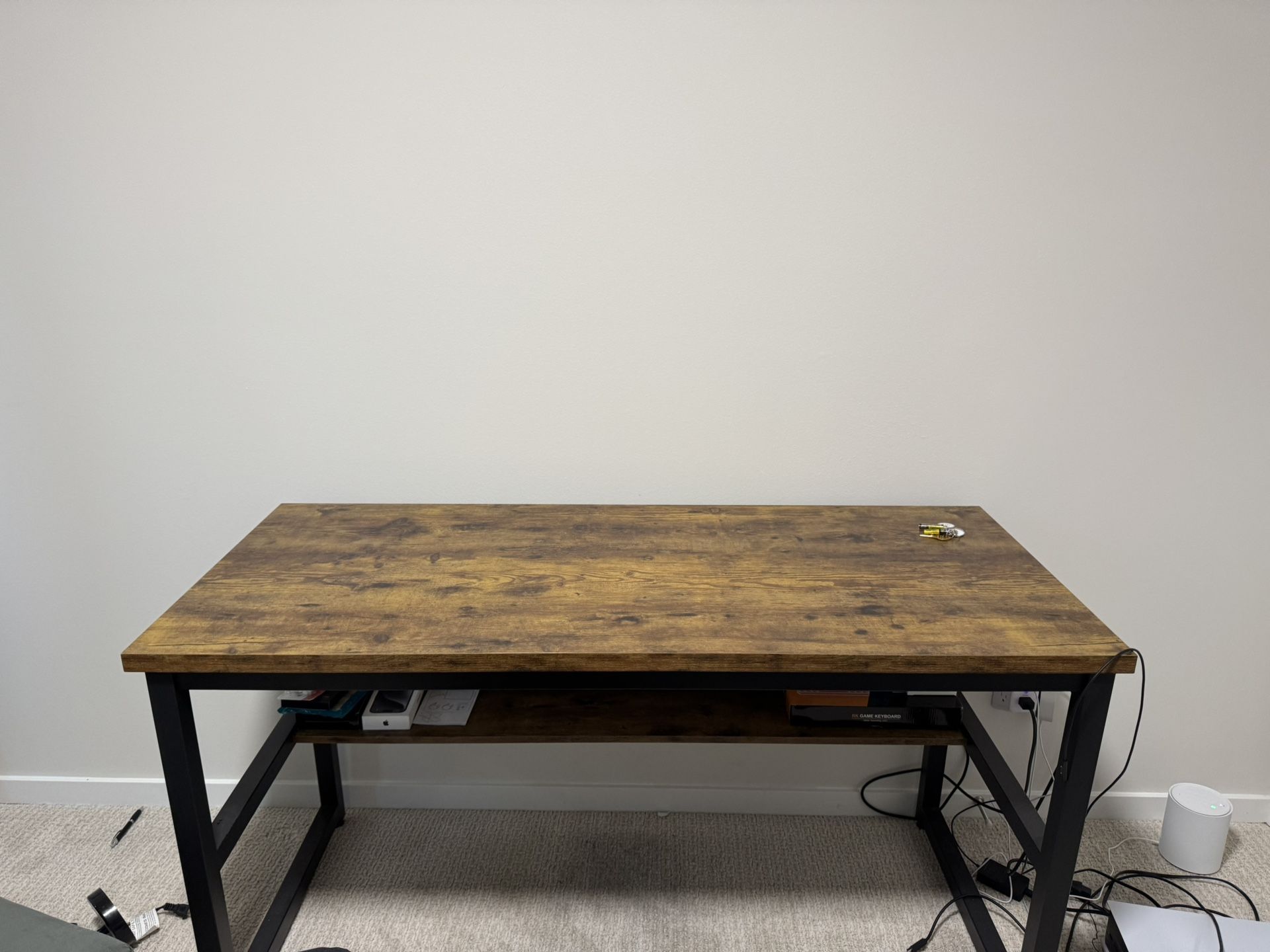 Wood Top Desk With Bottom Shelf
