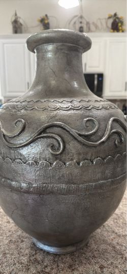 22” Tall Decorative Silver Vase