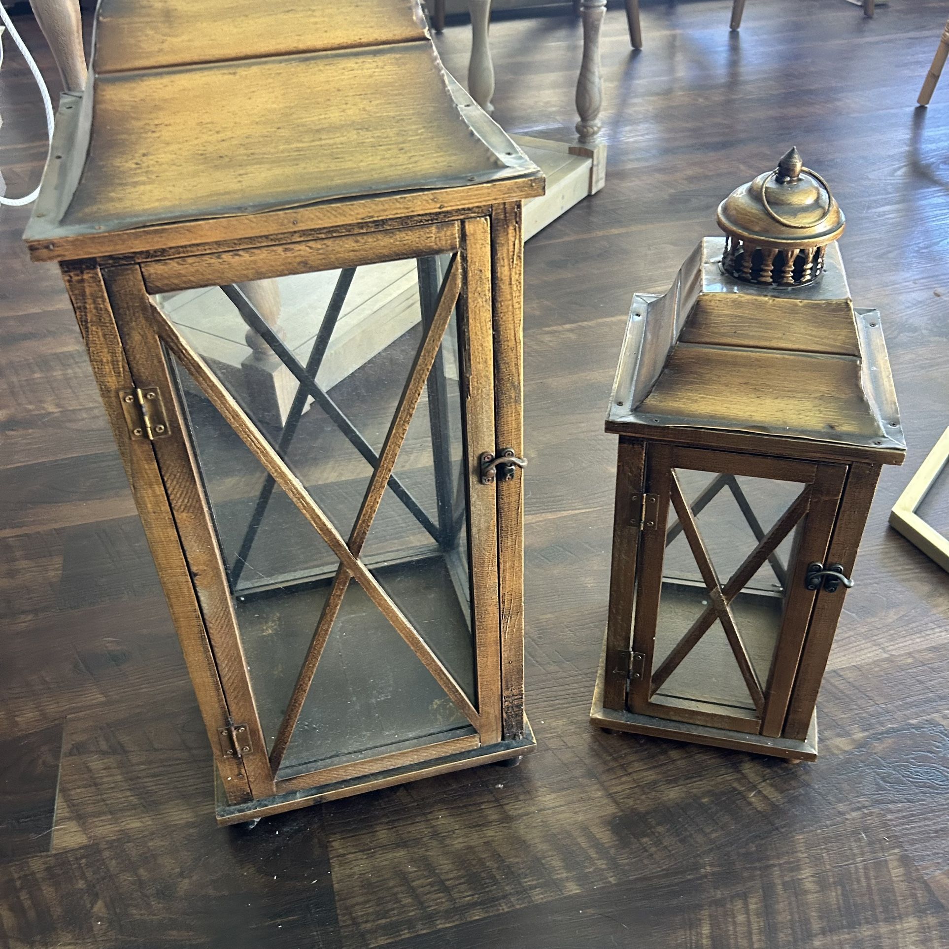 Lanterns Set Oversized Farmhouse Decor Living Room Candle Holder 