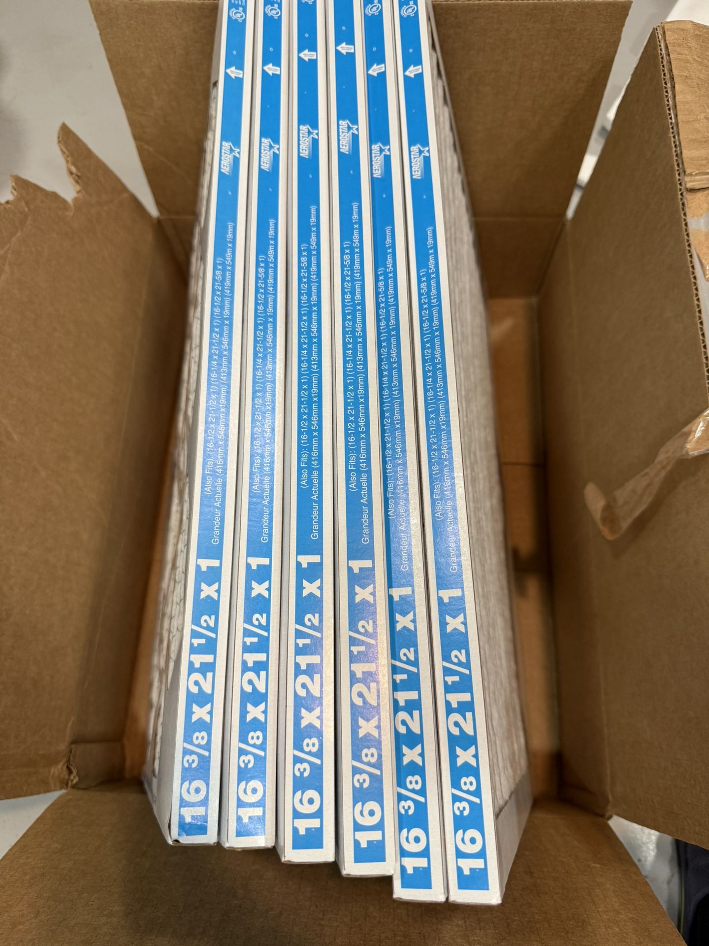 Aerostar 16 3/8 x 21 1/2 x 1 Air Filters β MERV 6 β 6-Pack β Brand New! π¨ π° Price: $15 (Retail: $25β$30)