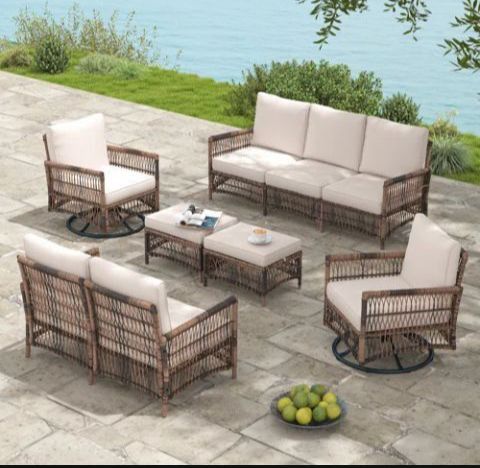 High Quality Patio Furniture Set With Patio Swivel Chairs Brand New Patio Set 🚚🆕🚚