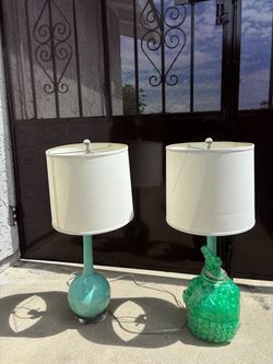 Tall Green Lamps
