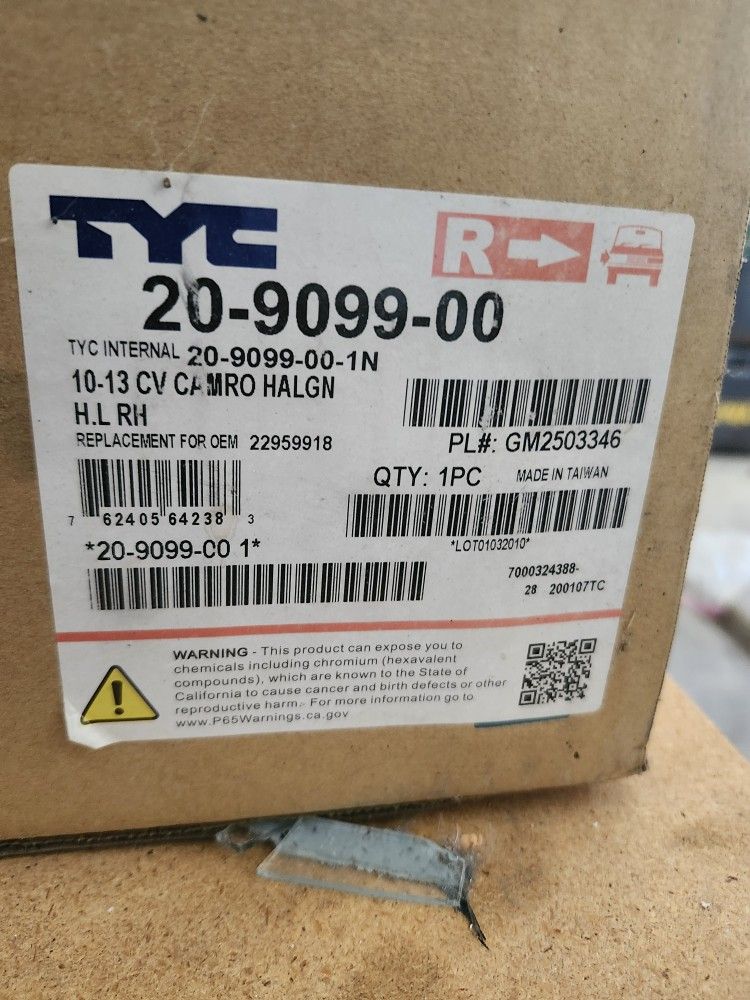 Chevy Camaro Headlamp 2010 ,-13 Brand New With Bulbs