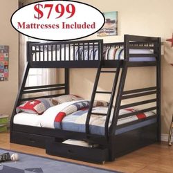 Bunk Bed Twin / Full With 2 Mattress  $799