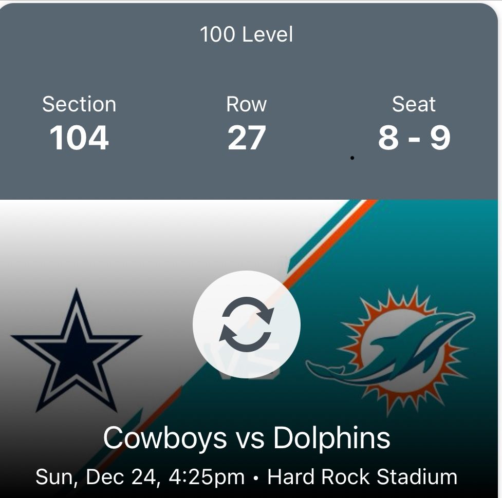 Miami Dolphins Vs. Dallas Cowboys