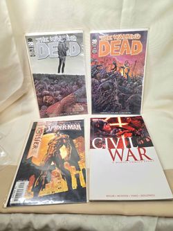 Marvel & Walking Dead Comic Lot - TWD #100 Key Issues, Spider-Man, Civil War TPB