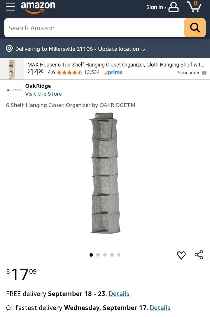 New•Closet Organizer $5