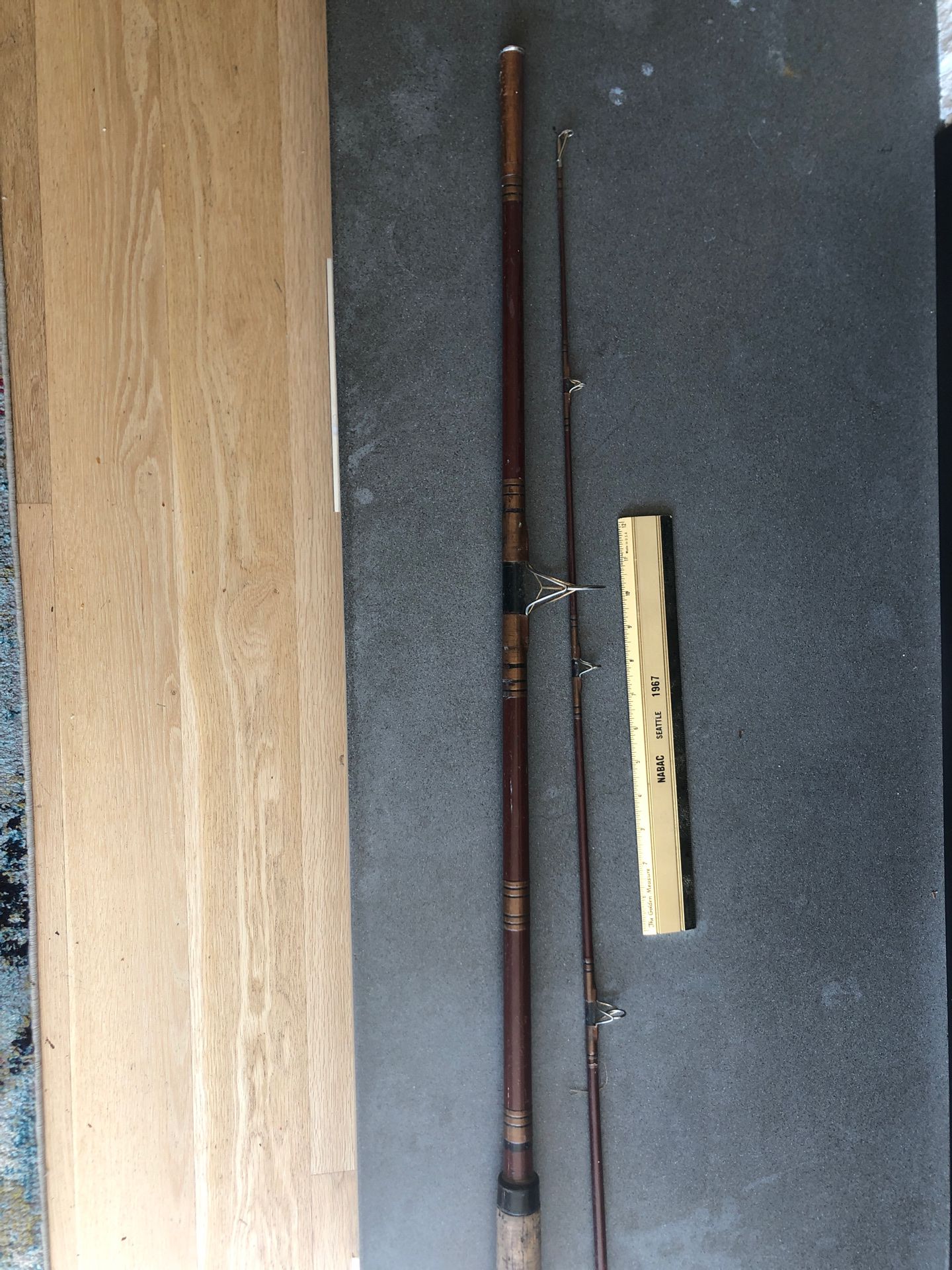 Vintage metal fishing rod