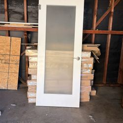 Solid 32x80 Frosted Glass Door 