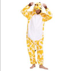 M72) Hundredmore Unisex Adult Animal Onesie Pajamas, Men Women One Piece Cartoon Giraffe Halloween Costume