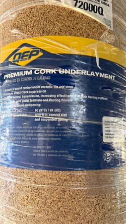 Premium cork underlayment, Acustical sound.